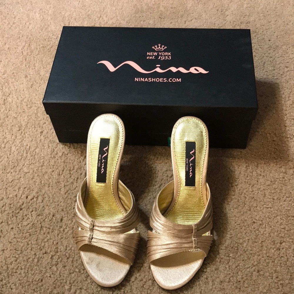 Nina gold heels